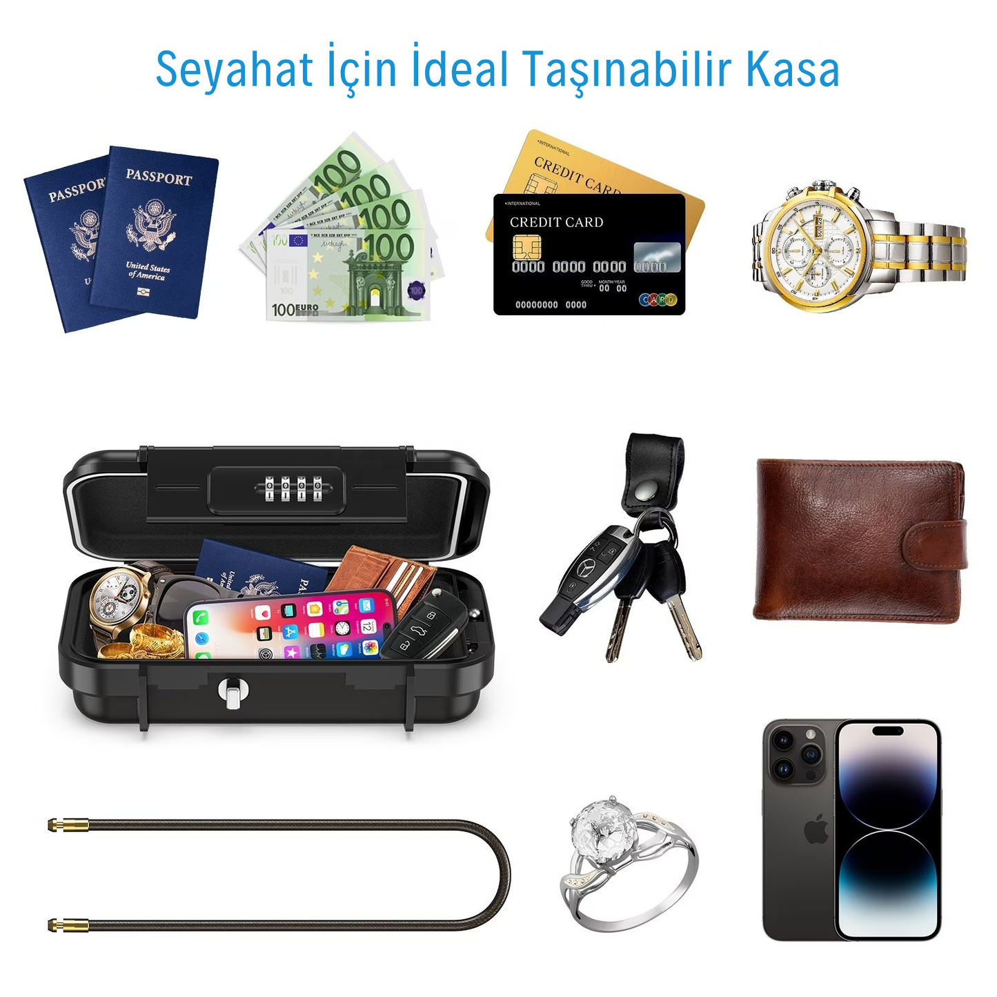 URZSHOP®-Taşınabilir Şifreli Güvenlik Kasası